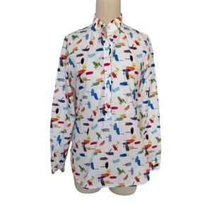 Vintage Solemare Maus & Hoffman 100% Cotton Shirt Paint Swatch Print Medium